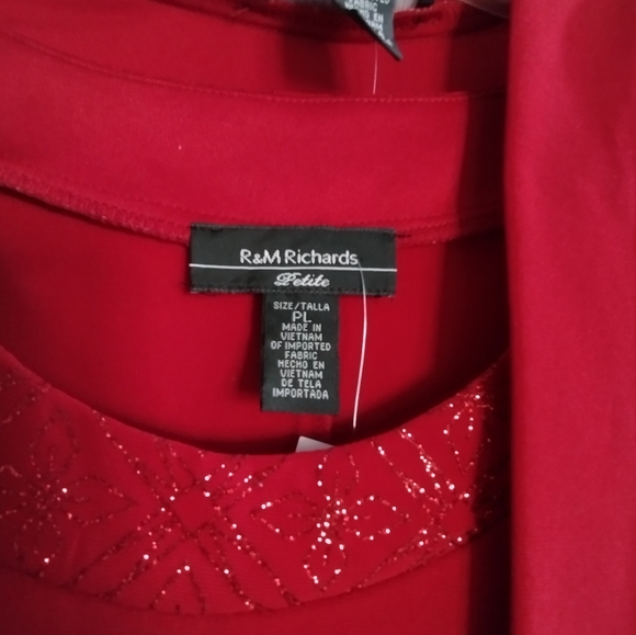 NWT R & M Richards two piece red large petite dress and jacket - Picture 9 of 10